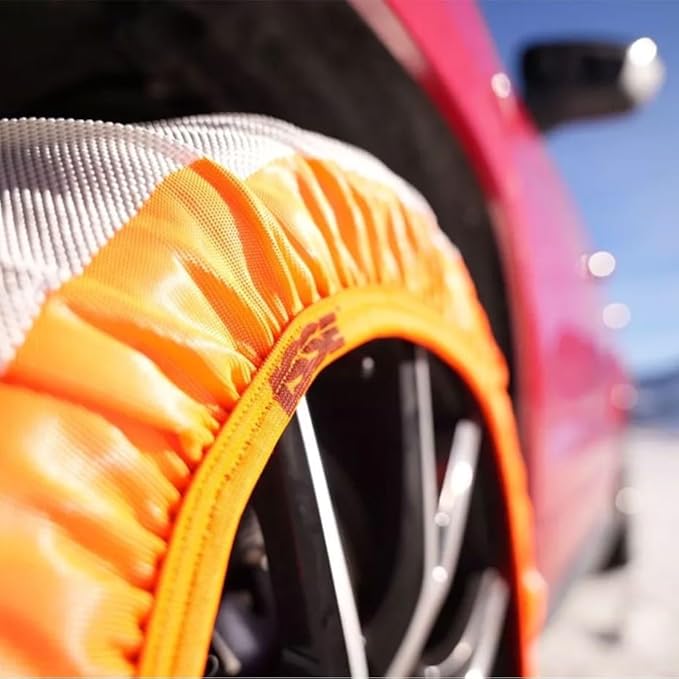 ISSE Super Snow Socks for Tires. Designed for All Tire Brands. Textile Chain Replacement for Optimal Traction in Snow & Ice. 
