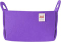 Collapsible Felt PURPLE Storage Bin Small 7.1"x5.1"x5.1" – Foldable Basket with Handles for Closet, Toy Storage, Laundry Room