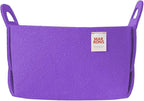 Collapsible Felt PURPLE Storage Bin Small 7.1"x5.1"x5.1" – Foldable Basket with Handles for Closet, Toy Storage, Laundry Room