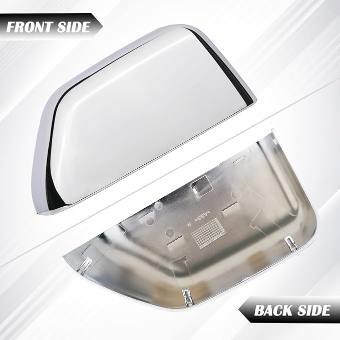 Car Chrome Rear View Door Mirror Cover Cap | Compatible with 2017-2024 F250 F350 F450 F550 Super Duty Side by Side Accessories | RH Right Passenger Side Exterior Plastic Tow Rearview Mirror Covers