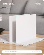 Baffect Adjustable Shelf Dividers, Plastic Purse Shelf Separators, Improved Handbag Organizers for Closet (Set of 2, White)