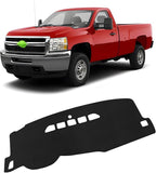FIILINES Dash Cover for Chevrolet Silverado/GMC Sierra 2007-2013 (Only Fits with Two Glove Boxes) Dashboard Mat Cover Sunshad