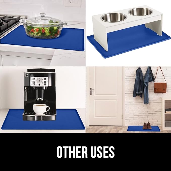 GORILLA GRIP Waterproof Silicone Under Sink Mat with Raised Lip for Kitchen and Bathroom, Cabinet Shelf Liner Stay in Place M