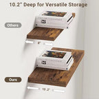 Vivelove 10 Inch Deep Floating Shelves 16 inch Long, 16 x 10 Wide Wall Shelves with Invisible Brackets, for Bedroom Bathroom 