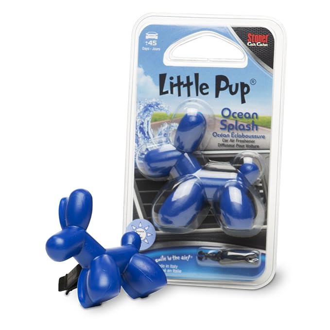 Little Pup 96603 Ocean Splash Scent, Car Air Freshener, Clips to A/C Air Vent, Alcohol-Free Fragrance Oil, Non-Hazardous and 