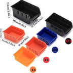 Wall Mounted Storage Bins Parts Rack 4 Colors Garage Plastic Shop Tool Organizer, ABS Plastic Garage Rack, Screw Storage 30 B