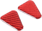 Seat Belt Adjuster Base Panel Cover Compatible with Tesla Model 3 Highlander 2023+, Car Safety Belt Buckle Panel Decor Frame, Seat Belt Warp Cover, Carbon Fiber (Red)