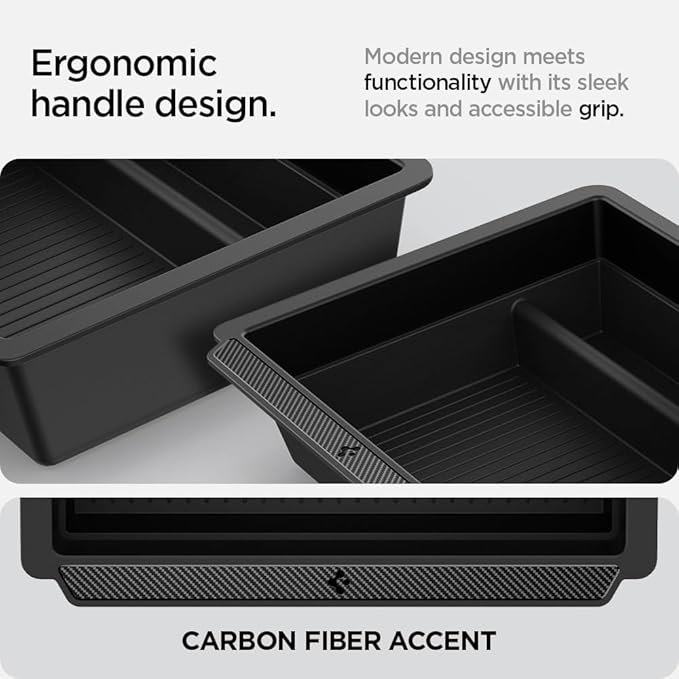 Spigen Center Console Organizer for Tesla Model Y Juniper (Only Premium & Performance 2026) and Model 3 Highland (Standard, Premium & Performance 2024/25/26) with Smooth Slide Technology - [Sliding]