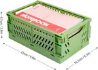 Xhwykzz 4 Pack Pastel Crates for Storage, Plastic Folding Basket, Colorful Small Storage Containers for Bedroom Office Classr