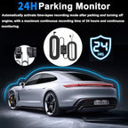 4 Channel Dash Cam Front and Rear Inside Back 360° FHD 2K Dash Camera for Cars, WiFi, GPS, G-Sensor, WDR 24/7 Parking Mode, 1