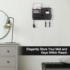 Key Holder Wall Mount, Key Holder for Wall with 5 Key Hooks and Storage Drawer Mail Organizer for Entryway Living Room Farmho