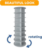 SpaceAid 8 Tier Rotating Shoe Rack Tower, Spinning Shoe Display Lazy Susan, Revolving 360 Shoe Rack Storage Round Carousel, V