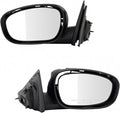 TRQ 2 Piece Driver and Passenger Side Mirror Assembly Set Electric Adjustment Heated No Memory Black Compatible with 2006-200