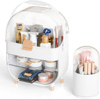 Yieach Makeup Skincare Organizer for Face Care Beauty Product,and Countertop Makeup Organizer with Cover,Make up Brush Holder