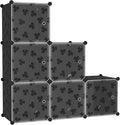 C&AHOME Cube Storage Organizer with Doors, 6-Cube Shelves, DIY Plastic Modular Bookshelf, Closet Clothes Storage Shelving Ide