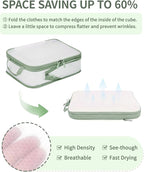ECOHUB 6 Set Compression Packing Cubes, Lightweight Vacation Travel Essentials, Durable Travel Accessories for Suitcase Carry
