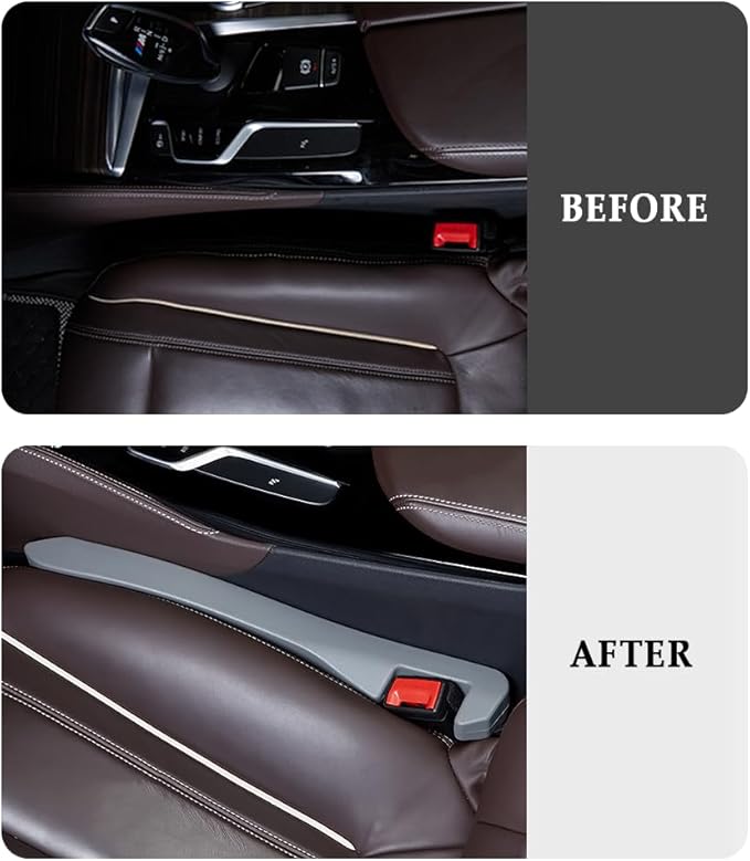 Super Flexible Car Seat Gap Filler,Durable Car Organizer Between Seats for Tightly Filling Seat Gaps,Universal CCar Side Seat Gap Filler CCar Accessories for Women & Men (Gray/2PCS)…
