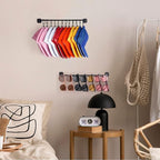 Hat Rack for Wall 24 Baseball Caps Modern Metal Hat Organizer with 24 Clips Hat Holder Wall-Mounted Storage Display for Close