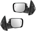 TRQ Driver and Passenger Side Mirror Assembly Set Power Heated Memory Turn Signal Puddle Light Foldaway Chrome Compatible wit