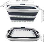 SAMMART 42L (11 gallon) Collapsible Plastic Laundry Basket - Foldable Pop Up Storage Container/Organizer - Portable Basket - 