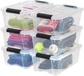 IRIS USA 13 QT Plastic Storage Box with Lid and Latches - 6 Pack - BPA-Free, See-Through Organizing Solution, Durable Nestabl