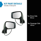 TRQ 2 Piece Driver and Passenger Side Mirror Assembly Set Electric Adjustment Heated No Memory Black Compatible with 2015-201