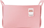 Collapsible Felt BABYPINK Storage Bin Large 14.6"x9.4"x9.4" – Foldable Basket with Handles for Closet, Laundry Room Organizat