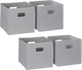 RiverRidge Folding Storage Bins with Handles Gray Cube Storage Organizer for Closet, Bedroom & Playroom - Closet Organizers a