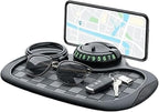 Universal Silicone Car Phone Holder Mount Anti Slip Dashboard Mat, Non Skid Pad, Multi Function Vehicle Organizer for Sunglas