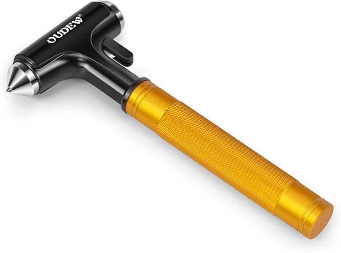 Car Safety Hammer, Car Glass Breaker with Seat Belt Cutter, Automotive Escape Tool, Metal Window Breaker, Emergecy Safety Ham