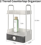 Bathroom Counter Organizer, 2 Tiered Organizer Countertop with Drawer, Makeup and Skincare Storage for Vanity, Desktop, Bathr