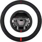 Suede Steering Wheel Cover,Compatible with Ford Expedition F-150 F-250 F-350 Suede Leather Sport Non-Slip Wheel Cover Car Interior Accessories 15.5 16 inch for Man and Women