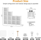 AWTATOS Cube Storage Closet Organizer 12 Cube Storage Shelves with Doors Closet Organizers and Storage Stackable Clothes Orga