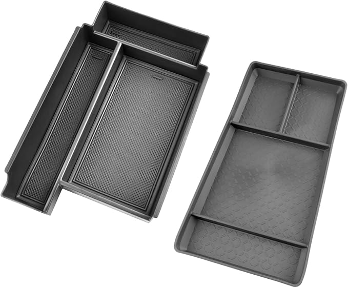 SHAOHAO 2Pcs for 2025 2026 Nissan Pathfinder Center Console Organizer& Lower Organizer for 2023 2024 2025 2026 Nissan Pathfinder Accessories (S/SV/SL/Rock Creek/Platinum) Double Space Storage Box Tray