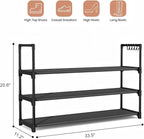 VILICK Shoe Rack for Closet Shoe Organizer Space Saver Storage for 12-15 Pair Shoe Shelf with Hook Free Standing 3 Tier Shoe 