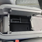 BestEvMod for Rivian R1T & Rivian R1S Accessories Center Console Organizer Tray Armrest Storage Box ABS Material with PVC Trim Compatible with Rivian R1T/R1S 2022 2023 2024 2025 Accessories(V2 Black)
