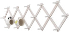 SCUNDA Rustic Wall Mounted Coat Rack with Space Saving Accordion Design, Expandable Wall Mount Coat Rack with 16 Wood Hooks, 