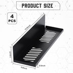 Therwen 4 Pack Magnetic Pegboard Shelves Wall Organizer Metal Pegboard Shelf Steel Tray Accessories Organizing Tools for Craf