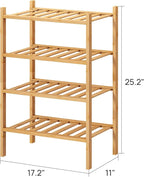 viewcare Small Shoe Rack, 6-Tier Shoe Shelf for Entryway, Bamboo Wood Shoe Rack for Closet & Hallway, Long 17.2IN | Beautiful