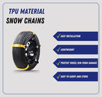 Jeremywell Snow Chains Anti-Skid Anti Slip Emergency Snow Tire Chains - Portable Emergency Traction Snow Mud Chains Universal