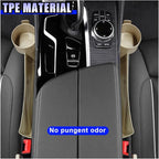 YoRise 2PCS Dual Slot Car Seat Gap Filler Organizer, Multifunctional Car Side Seat Gap Guard Spacer with Cup Holder, Universal Auto Storage Accessories for Preventing Items Falling Out (Beige)