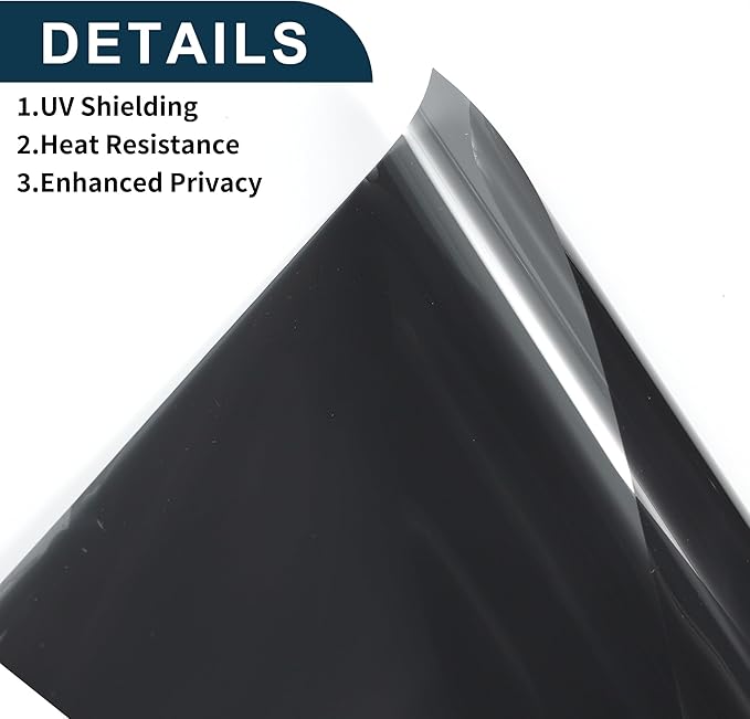 Motoforti Nano Ceramic Car Window Tint Film VLT 15% IRR 65% UVR 85% Black 5ft x 30inch Privacy Film 2mil PET 1 Pc