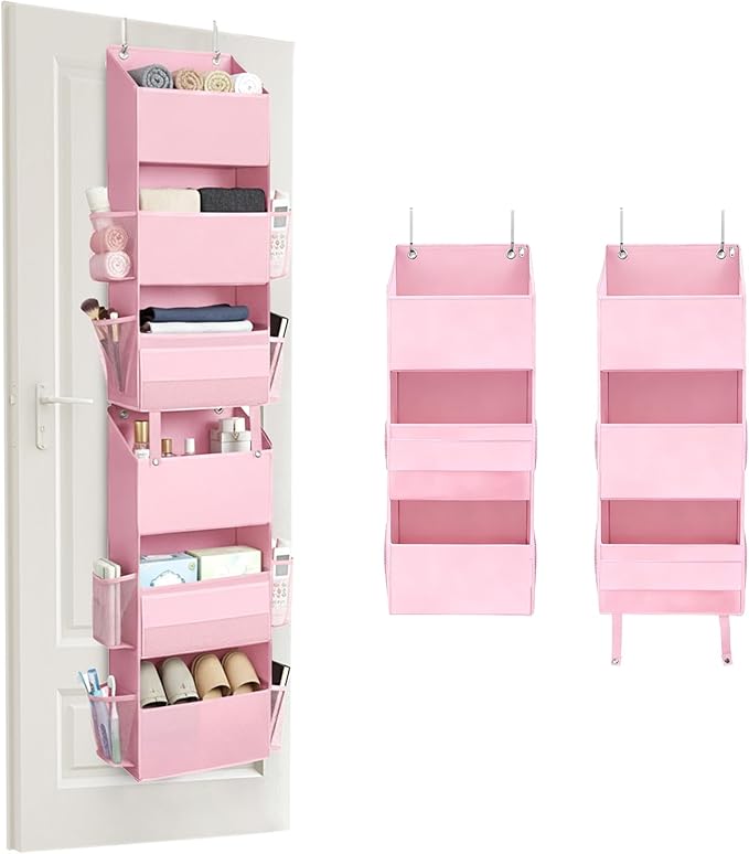 GRANNY SAYS Over The Door Organizer, 6-Shelf Detachable Behind the Door Storage with 8 Pockets, Waterproof Anti Tilt 40lb Lar