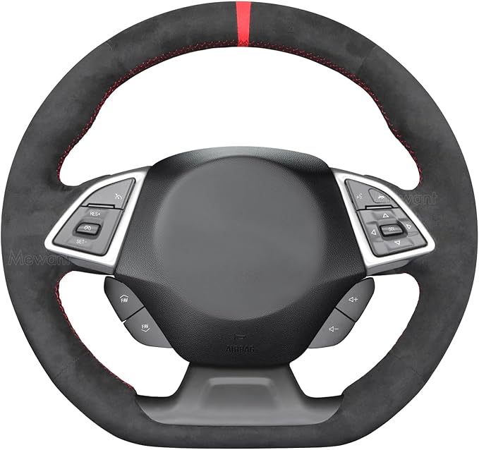 MEWANT Hand Stitched Steering Wheel Cover Wrap for Chevrolet Camaro 2017-2022