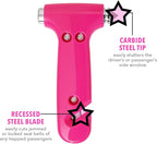 Super-Cute Safety Hammer - Emergency Automotive Escape Hammer Tool, Seat Belt Cutter & Car Window Break Tool - Pink, 1 Count