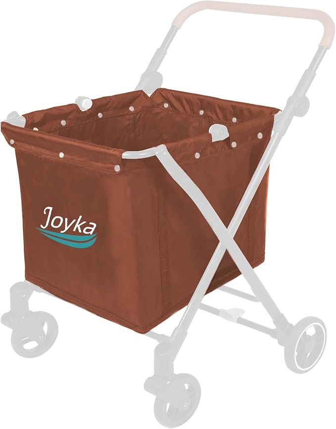 Joyka 85 Liters Shopping Cart Bags Trolley Replacement for 85L Trolley Oxford Cloth Waterproof Cart Bags Storage Bag Brown, 18.11 x 17.12 x 20.86in Brown (Bag Only)