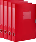 HUA JIE A4 Storage File Boxes Plastic Archives Cases with Lid, File Folder Organizer Document Filing Box for office, Letter S