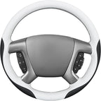 MEWANT Hand Stitch Steering Wheel Wrap Black White Faux Leather Interior Restore Kit for 2007-2013 Chevy Silverado 1500 2007-2014 Silverado 2500 3500 Tahoe Suburban Avalanche 2009-2017 Traverse