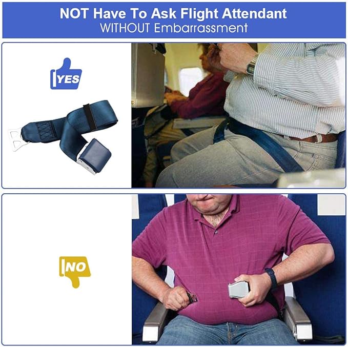 Airplane Seat Belt Extender 2-Pack(7-39 Inch)-FITS All Airlines (Type A,B) suitable for Southwest Airlines, Black