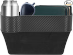 HARFINGTON Car Seat Gap Filler Organizer 10.2 x 6.5 x 2.8 Inch PP Universal Car Organizer Storage Box Between Seat and Console (Left) with Cup Holders for Phone Sunglasses Keys, Black